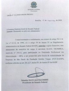 Alcolumbre libera R$ 200 mil dos cofres do Senado para diretora-geral fazer doutorado em SP 1