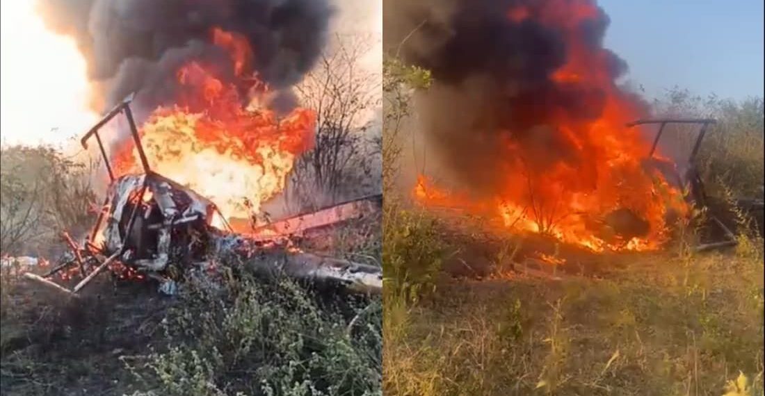 Helicóptero cai em Caruaru (PE) e resulta em dois mortos