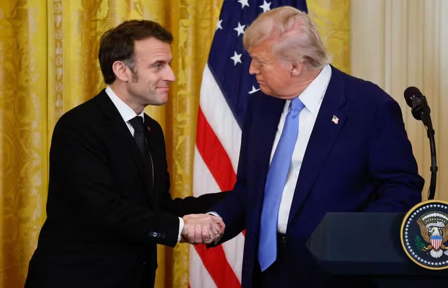 Trump recebe Macron na Casa Branca para discutir futuro da guerra na Ucrânia